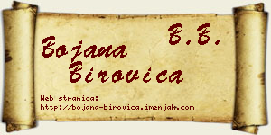 Bojana Birovica vizit kartica